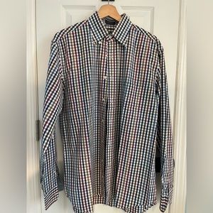 Paul & Shark men's checked shirt, size L, vibrant checks, one pocket, like new.